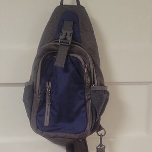 Men's Navy and Gray Sling Backpack - Compact Everyday Bag